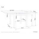 Стол обеденный SIGNAL FLIP дуб артизан/черный 80-160/80